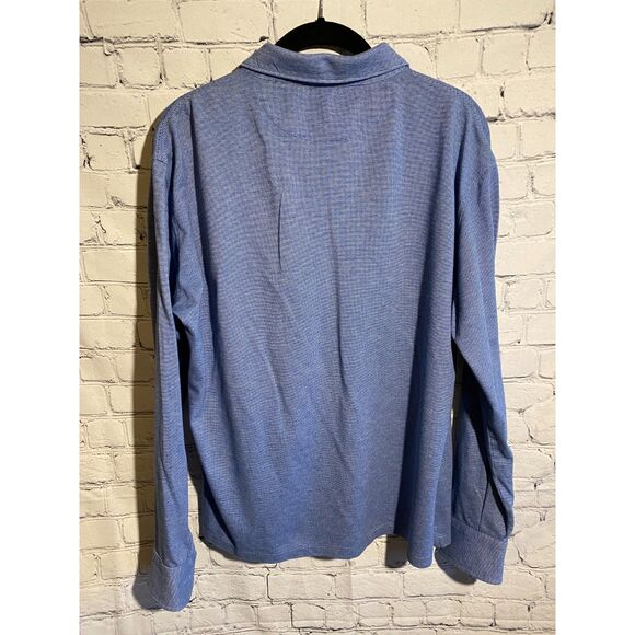 Bugatchi Men's Button Down Shirt Size L Cotton Jersey Blue - Picture 5 of 5